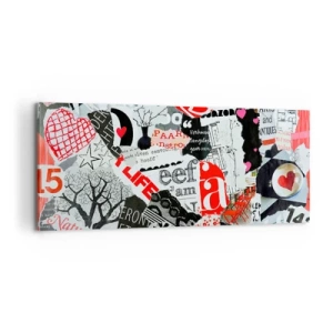 Canvastavla - Bild på duk - Hipster collage - 100x40 cm