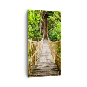 Canvastavla - Bild på duk - Upphängd i grönskan - 55x100 cm