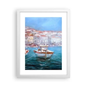 Affisch i vit ram - Italiensk vik - 30x40 cm