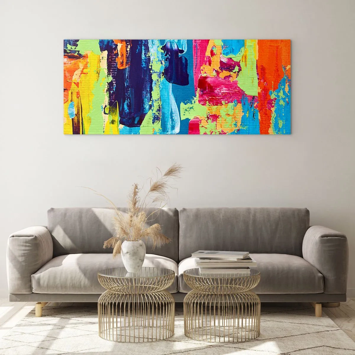 Glastavla - Bild på glas - Livet är skönt! - 90x30 cm