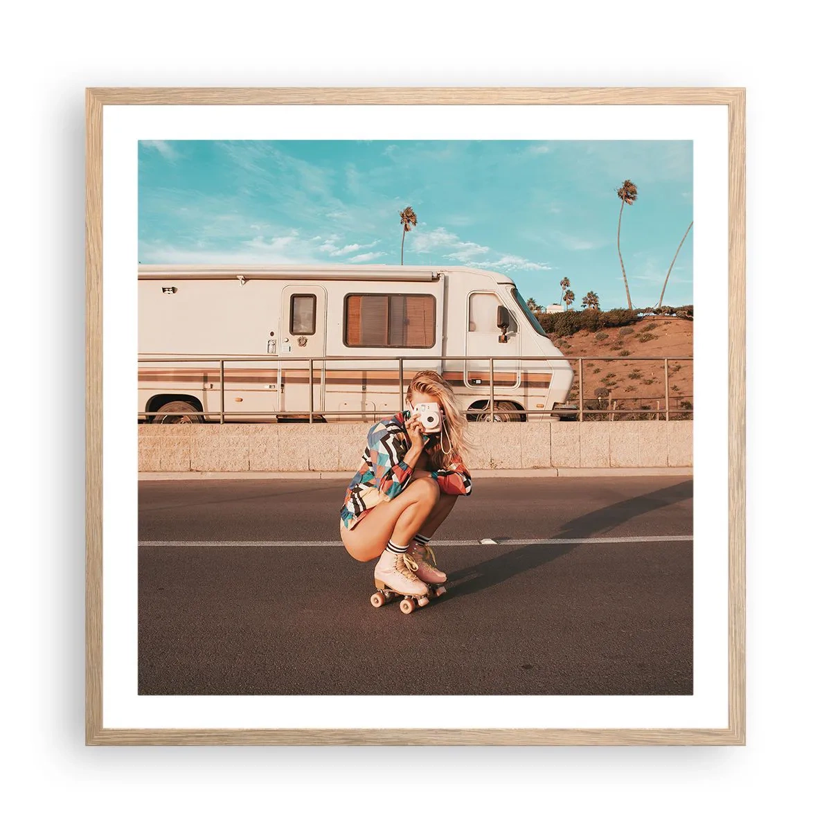 Affisch i ram av ljusek - Ett leende, tack! - 60x60 cm