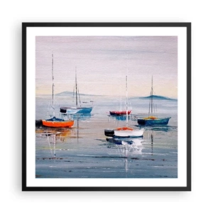 Affisch i svart ram - En välförtjänt vila - 60x60 cm