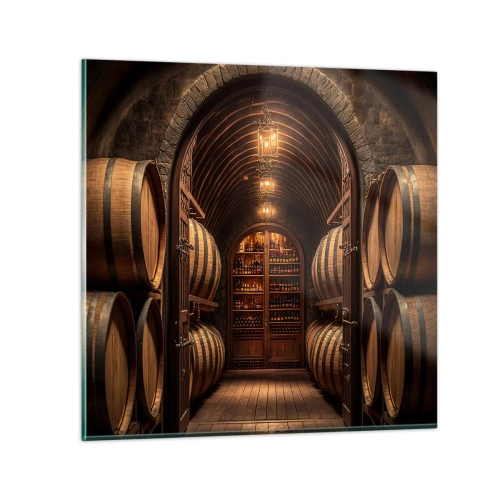Glastavla - Bild på glas - Stämningsfull källare - 70x70 cm