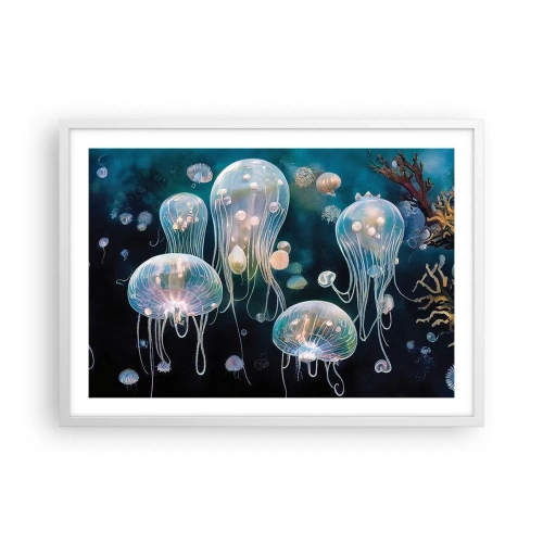 Affisch i vit ram - Undervattenbal - 70x50 cm