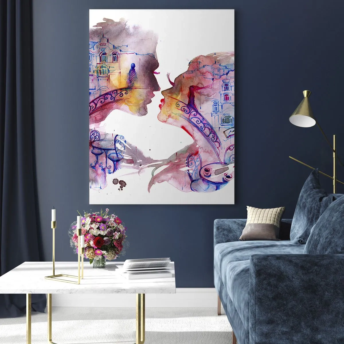 Glastavla - Bild på glas - Suckarnas hemliga bro - 50x70 cm