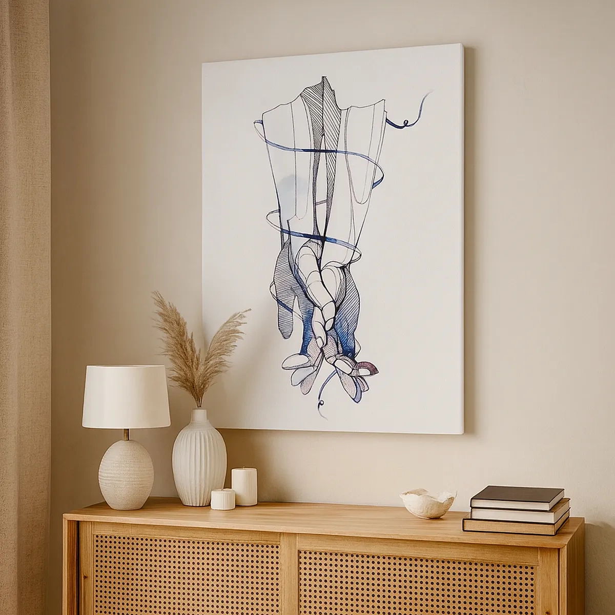 Canvastavla - Bild på duk - Smekningens studie - 50x70 cm