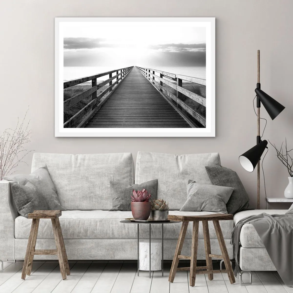 Affisch i vit ram - Ut i det oändliga... - 100x70 cm