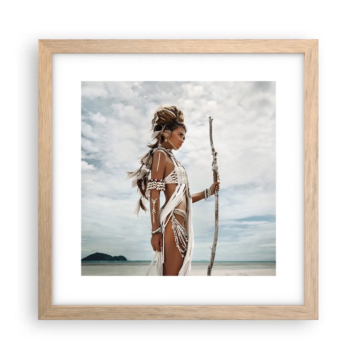 Affisch i ram av ljusek - Tropikens drottning - 30x30 cm