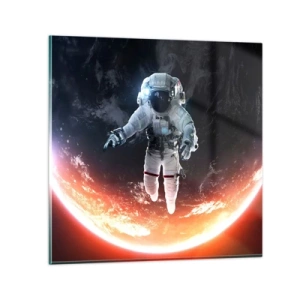 Glastavla - Bild på glas - Får jag stanna en stund till? - 70x70 cm