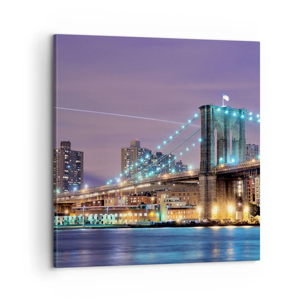 Canvastavla - Bild på duk - Brooklyn-bron sedan många år - 60x60 cm