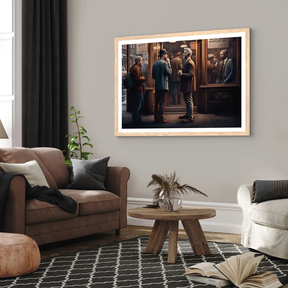 Affisch i ram av ljusek - En bra stund på dagen - 70x50 cm