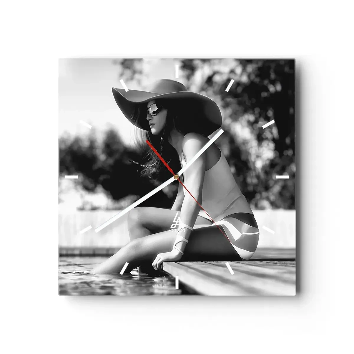 Väggklocka - Klocka på glas - En sommardröm - 40x40 cm