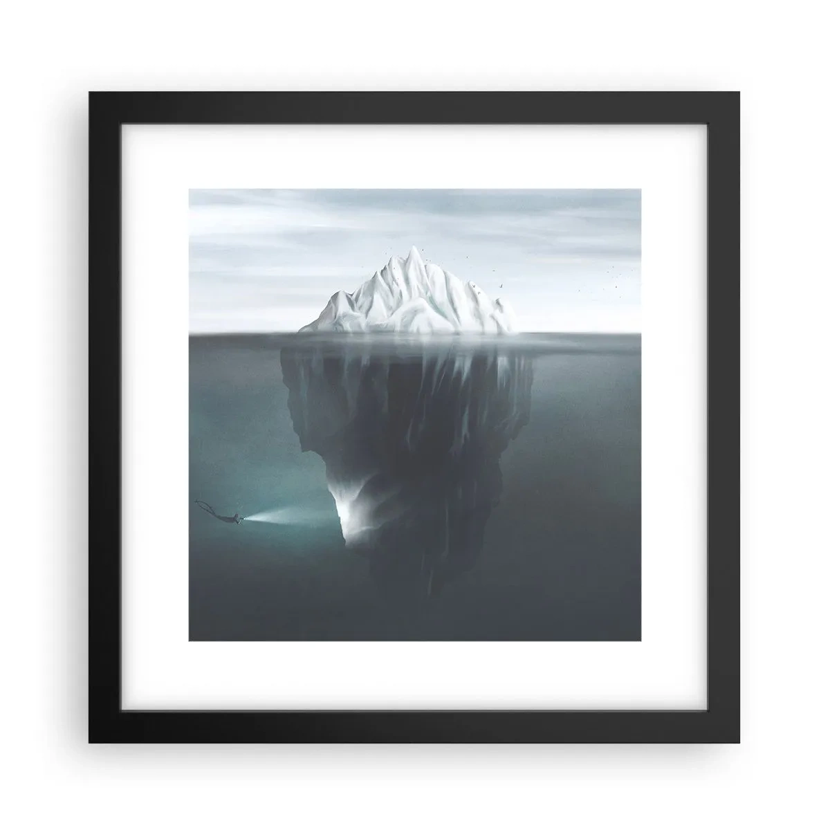 Affisch i svart ram - Undervattensmysterium - 30x30 cm