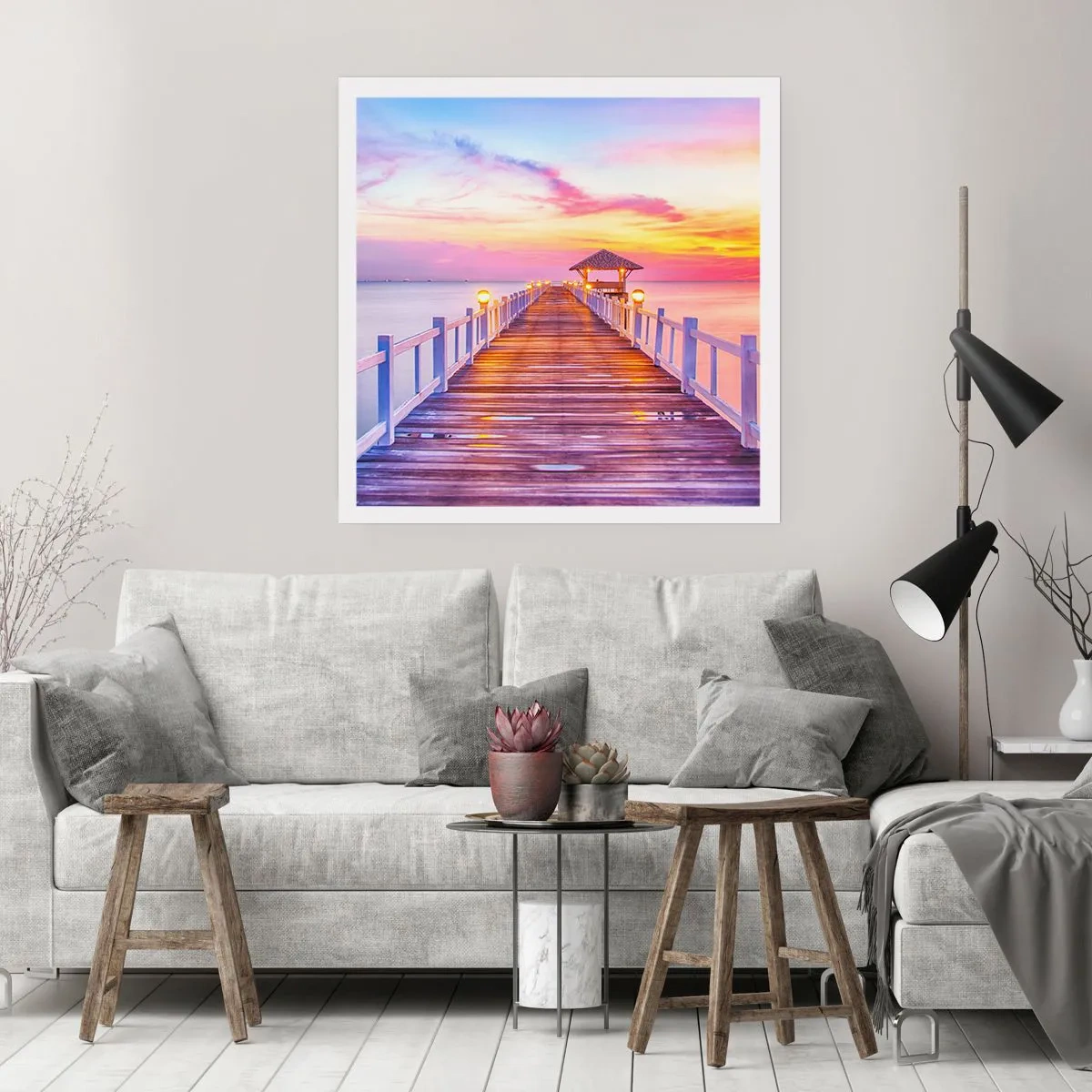 Affisch - Kvällens lila-guld tystnad - 60x60 cm