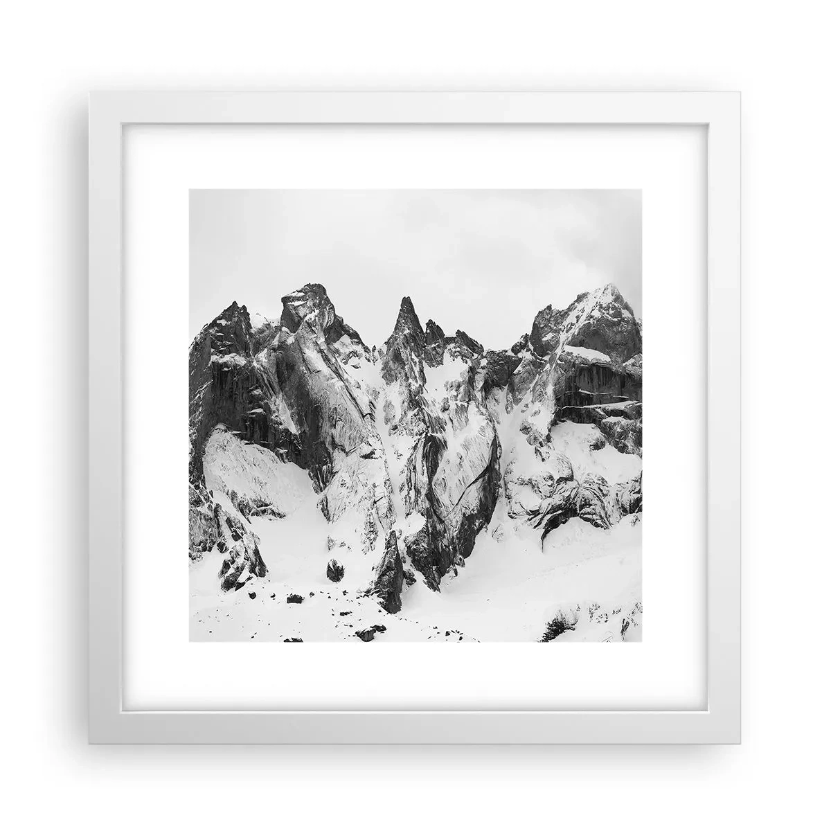 Affisch i vit ram - Granitfarlig bergsrygg - 30x30 cm