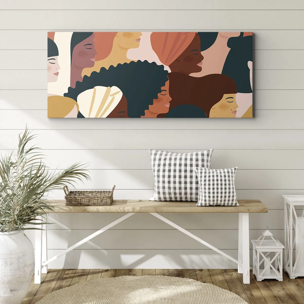 Canvastavla - Bild på duk - Endast kvinnlighet - 100x40 cm