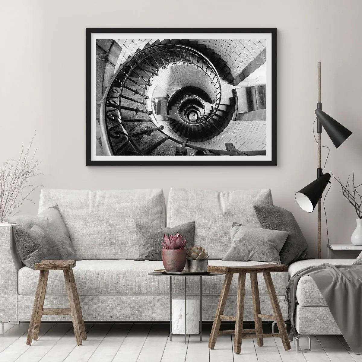 Affisch i svart ram - Högre och högre - 40x30 cm