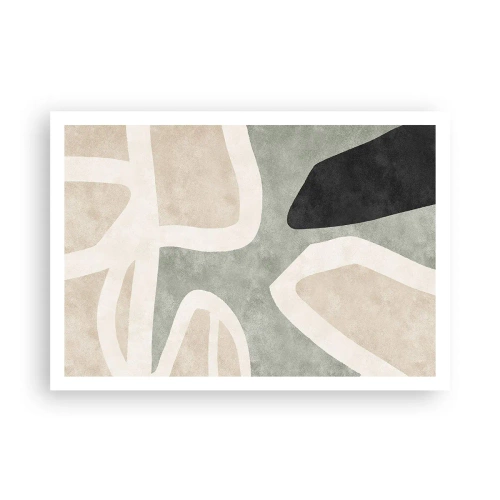 Affisch - Komposition med svart motiv - 100x70 cm