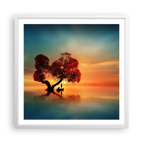 Affisch i vit ram - Avlägsen tystnad - 60x60 cm