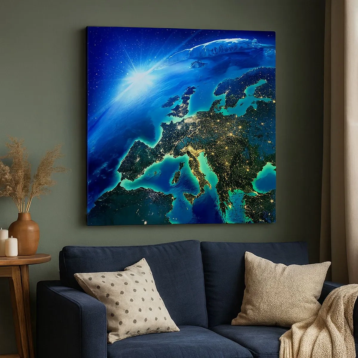 Canvastavla - Bild på duk - Glödande Europa - 30x30 cm