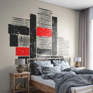 Självhäftande Fototapet Deluxe Sticker - Rött och svart - Abstraktion, Modern konst, Industriell - 200x140 cm