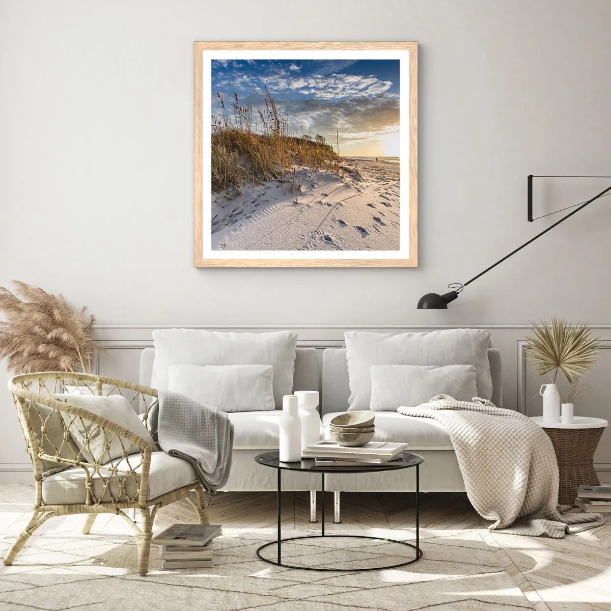 Affisch i ram av ljusek - Inbjudan till promenad - 60x60 cm