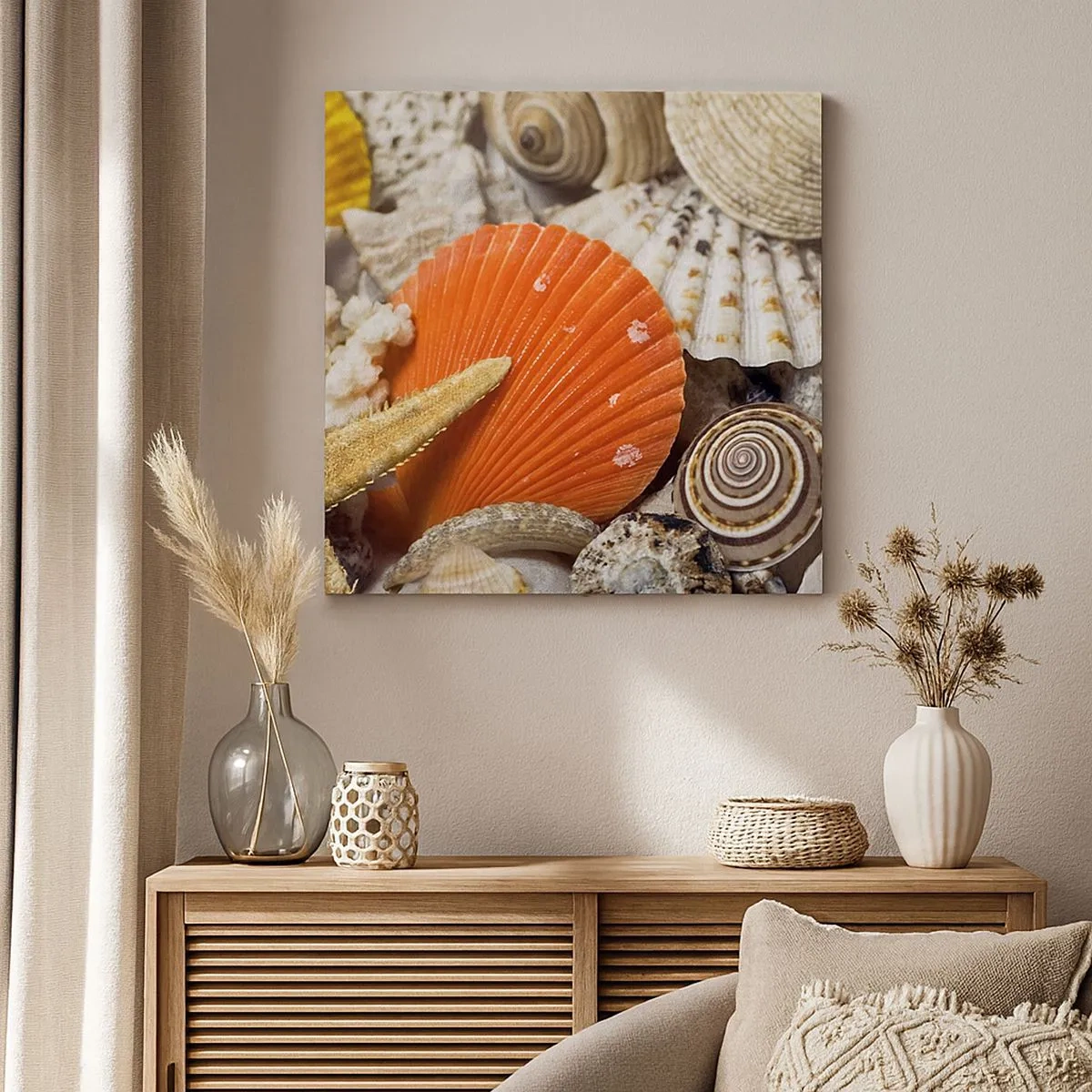 Canvastavla - Bild på duk - Havets skatter - 30x30 cm