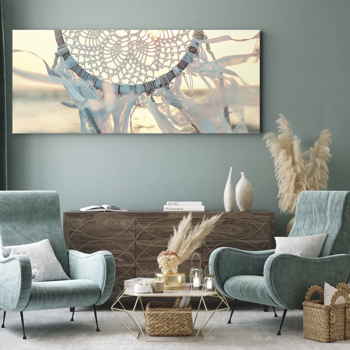 Canvastavla - Bild på duk - Spetstotem - 160x50 cm