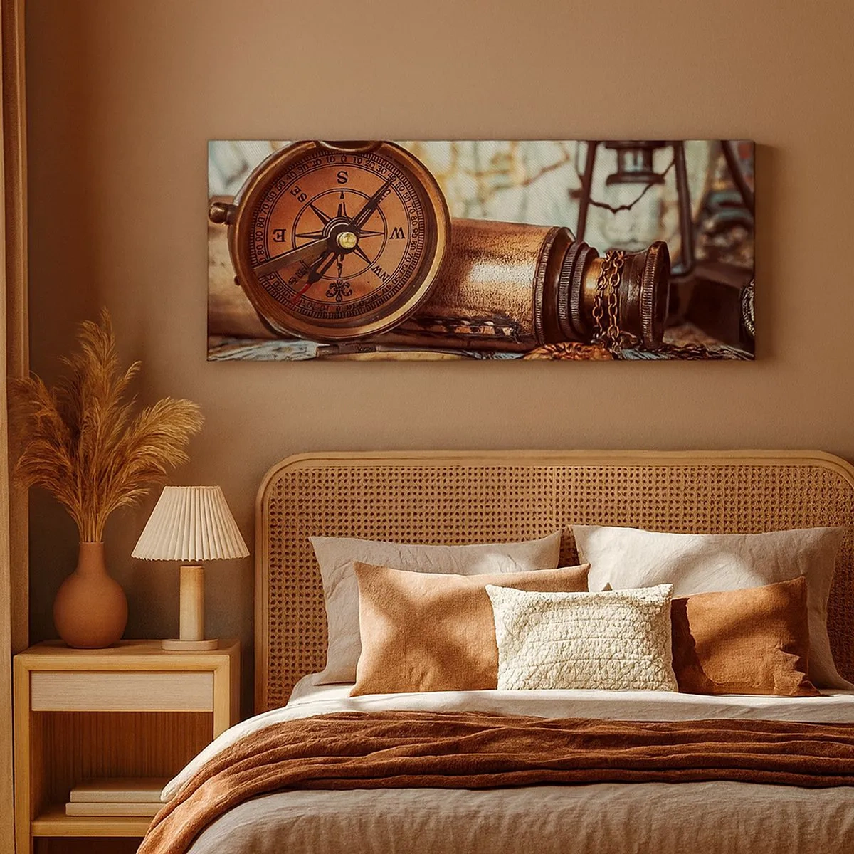 Canvastavla - Bild på duk - Piratäventyret i Karibien väntar - 100x40 cm