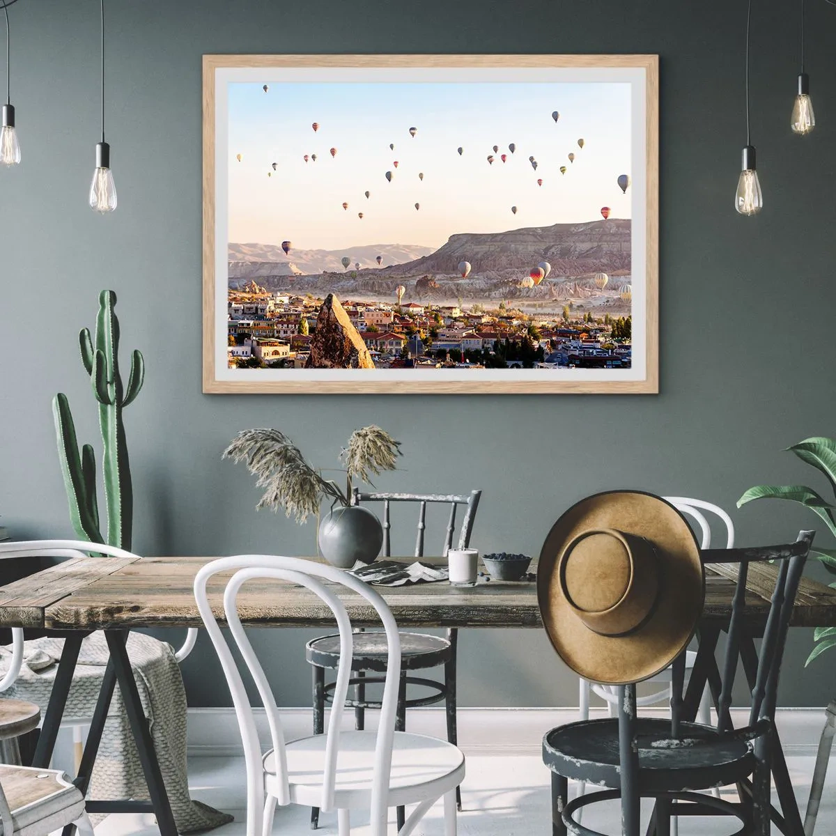 Affisch i ram av ljusek - Som båtar på himlen - 100x70 cm