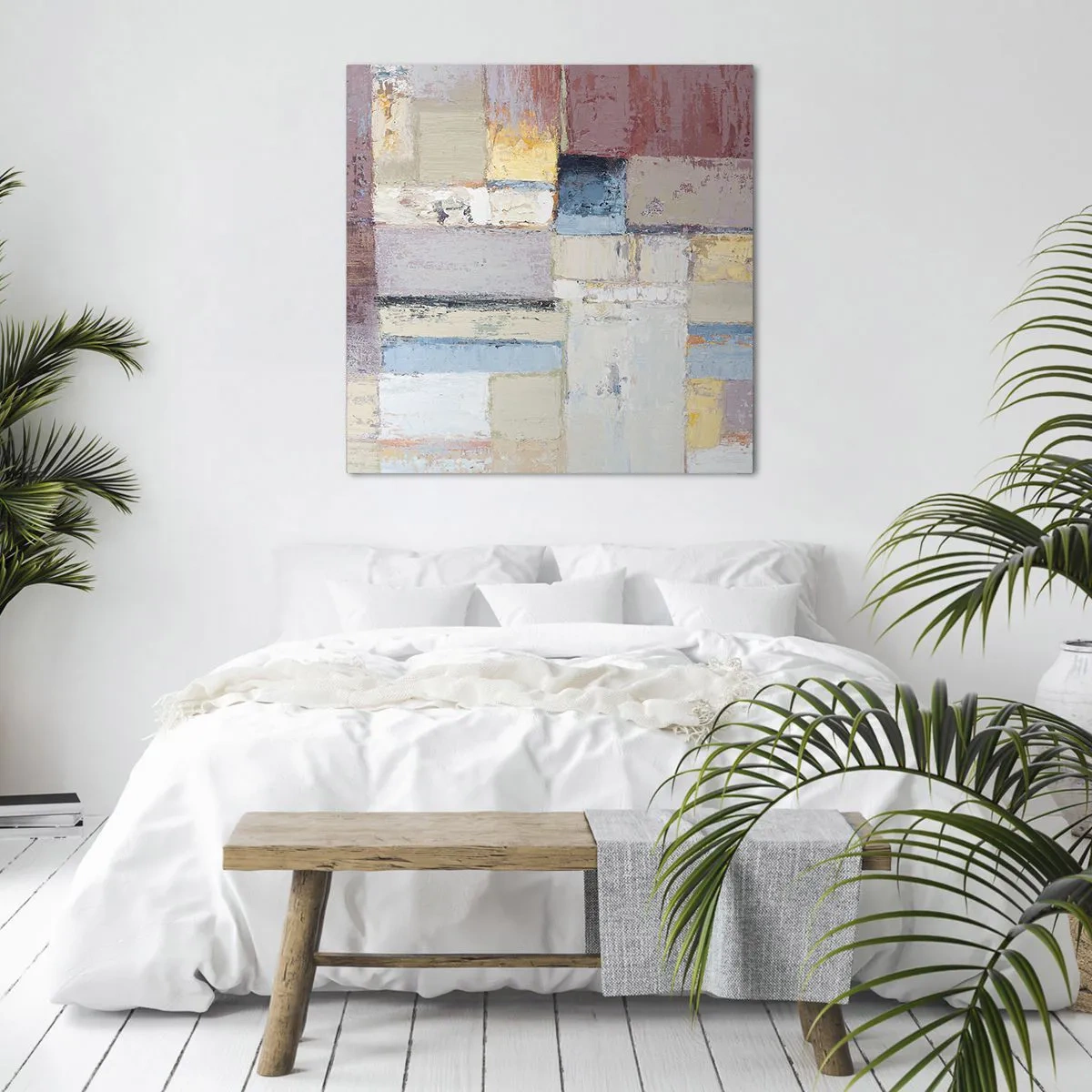 Canvastavla - Bild på duk - Geometrins lugn - 70x70 cm