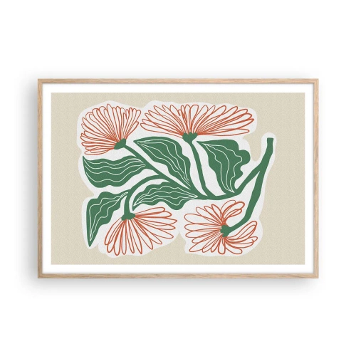 Affisch i ram av ljusek - Folkligt och modernt - 100x70 cm