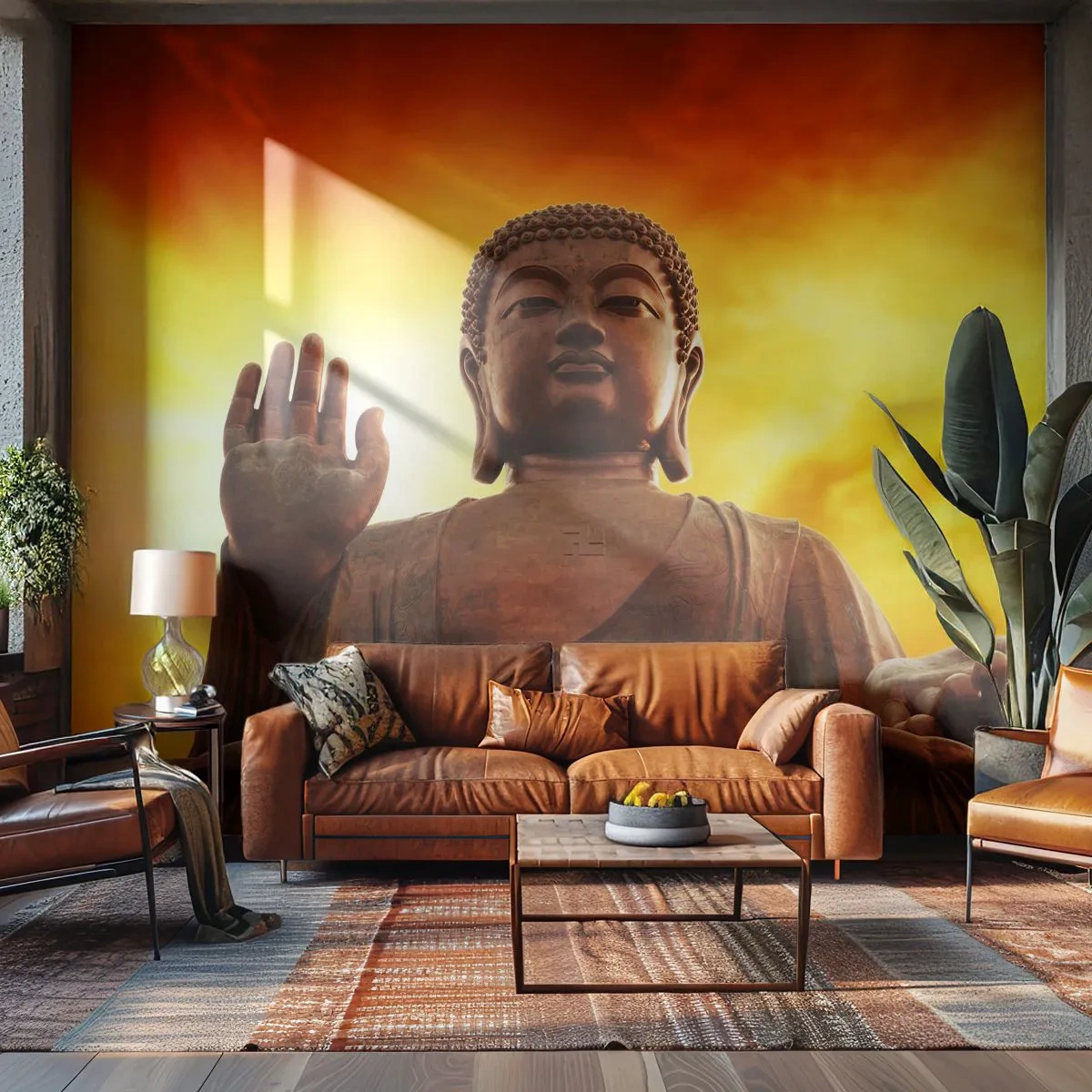 Fototapet Premium Sand - Ljuslugnet - Buddha, Religion, Bit - 100x70 cm