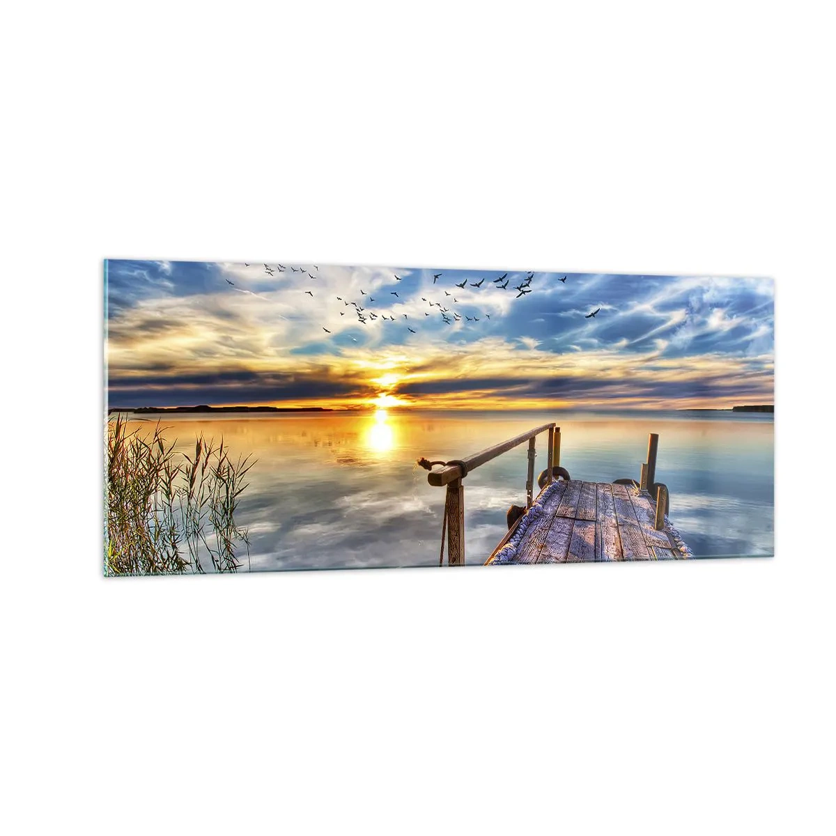 Glastavla - Bild på glas - Vinden lägger sig - 100x40 cm