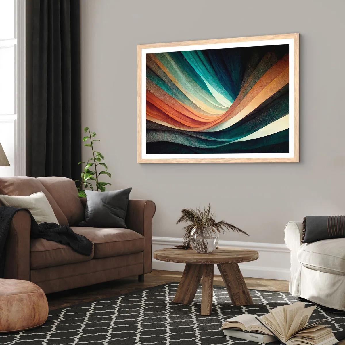 Affisch i ram av ljusek - Vävd av färger - 70x50 cm