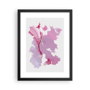 Affisch i svart ram - Karta över en rosa värld - 30x40 cm