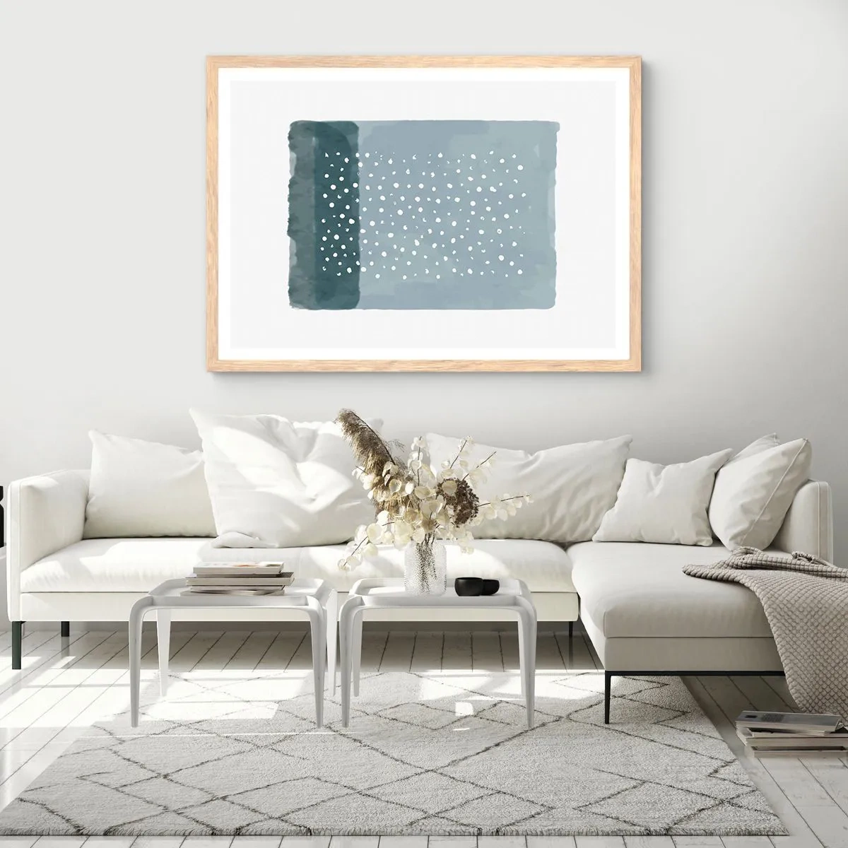 Affisch i ram av ljusek - Uppstådda ur det blåa - 70x50 cm