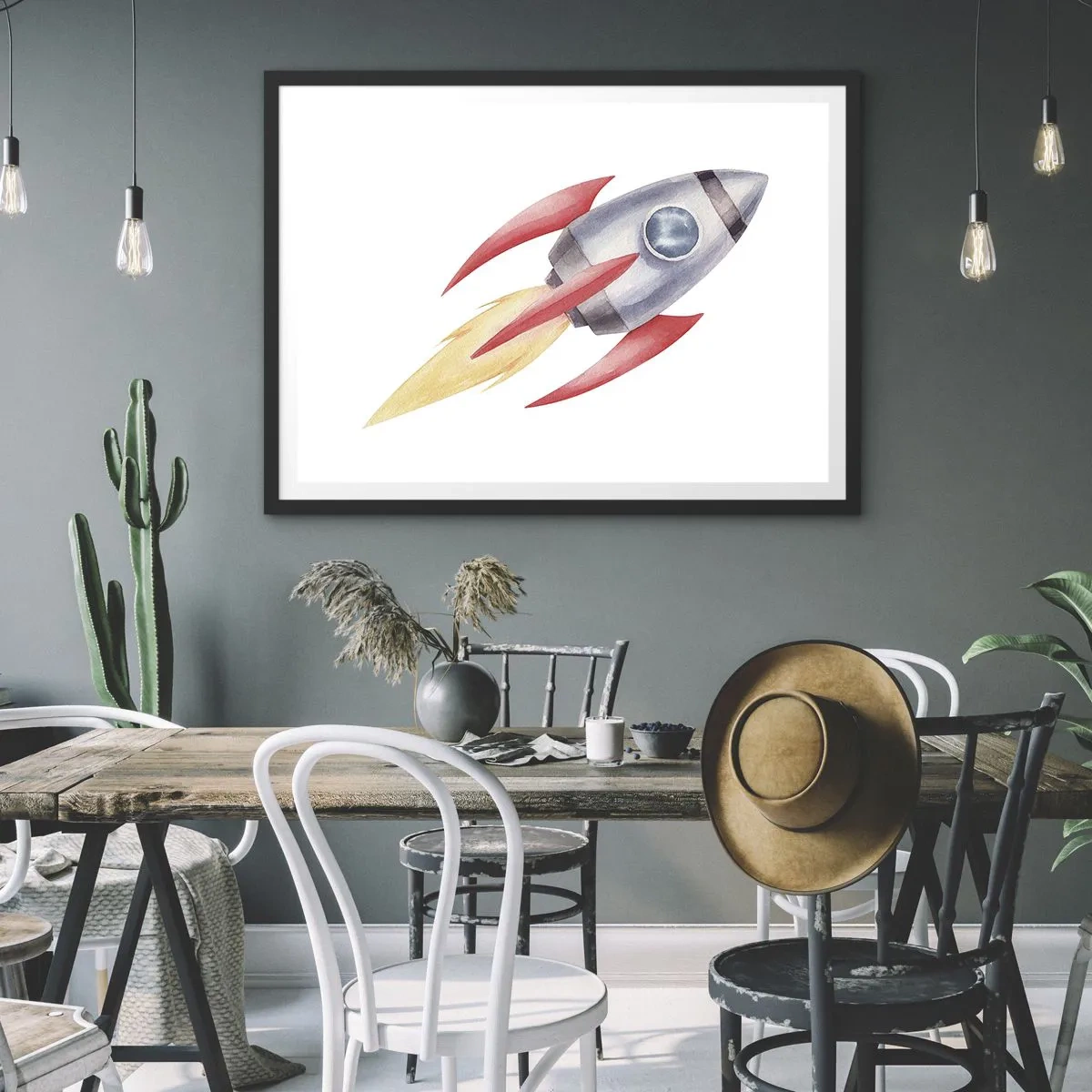 Affisch i svart ram - Högre, snabbare, längre - 50x40 cm