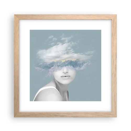 Affisch i ram av ljusek - Med huvudet i molnen - 30x30 cm