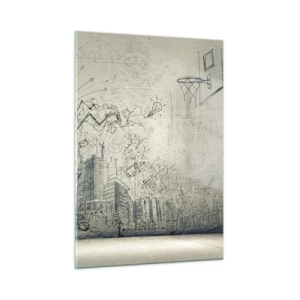 Glastavla - Bild på glas - Mitt underbara stadsliv - 50x70 cm