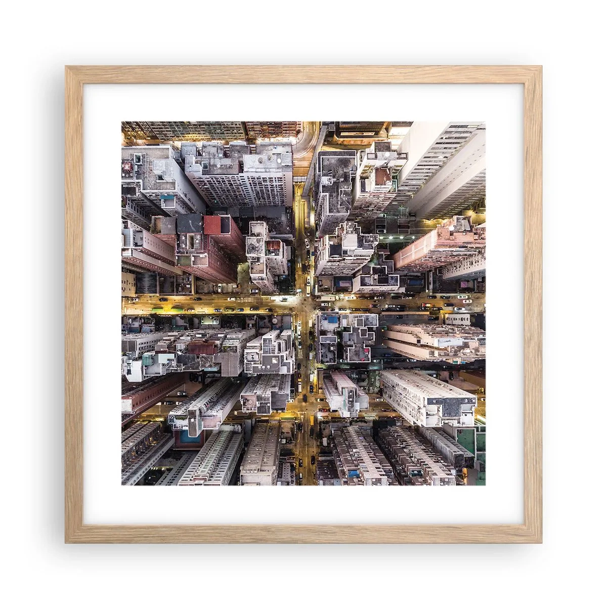 Affisch i ram av ljusek - Hälsningar från Hongkong - 40x40 cm