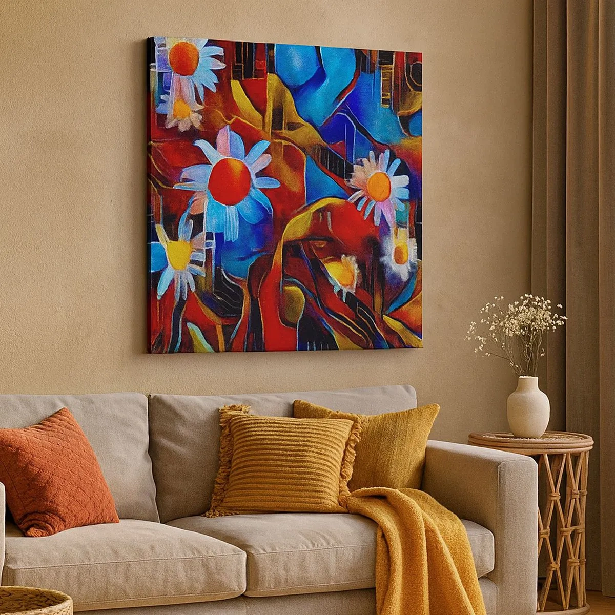 Canvastavla - Bild på duk - Livets färger - 30x30 cm