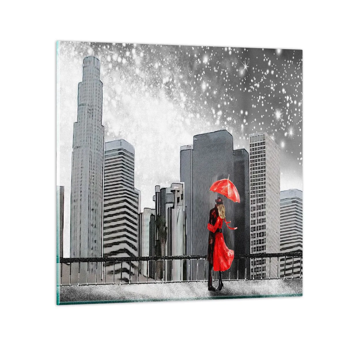 Glastavla - Bild på glas - Människan är inte sten - 70x70 cm