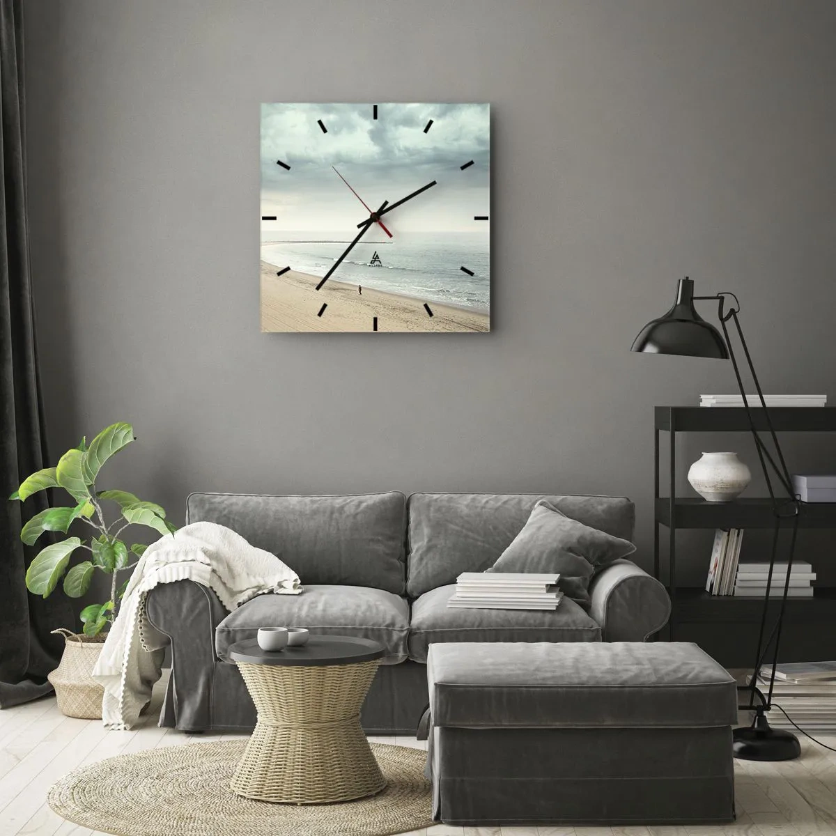 Väggklocka - Klocka på glas - På jakt efter frid - 30x30 cm