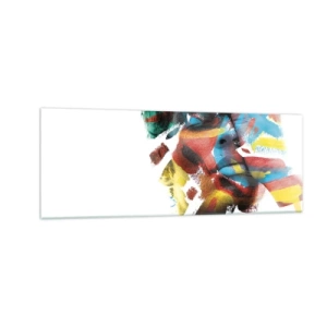 Glastavla - Bild på glas - Färgrik personlighet - 140x50 cm