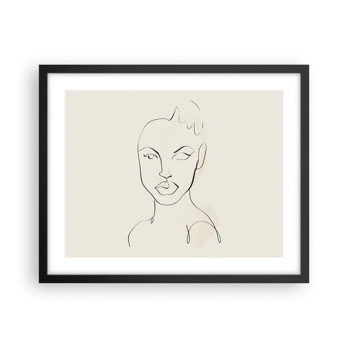 Affisch i svart ram - Sensualitetens kontur - 50x40 cm