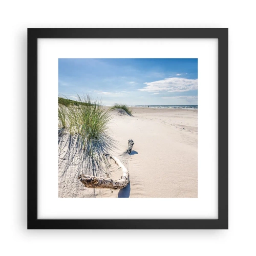 Affisch i svart ram - Vackrast? Östersjöstrand - 30x30 cm