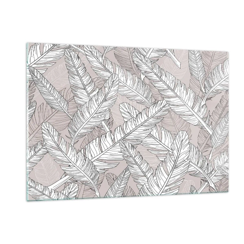 Glastavla - Bild på glas - Fjäderstorm - 120x80 cm