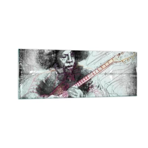 Glastavla - Bild på glas - På musikens vågor - 140x50 cm