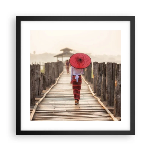 Affisch i svart ram - På den gamla bron - 40x40 cm